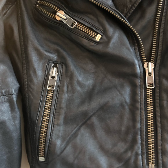 Top shop vegan leather Moto jacket black size 4 - Picture 5 of 7